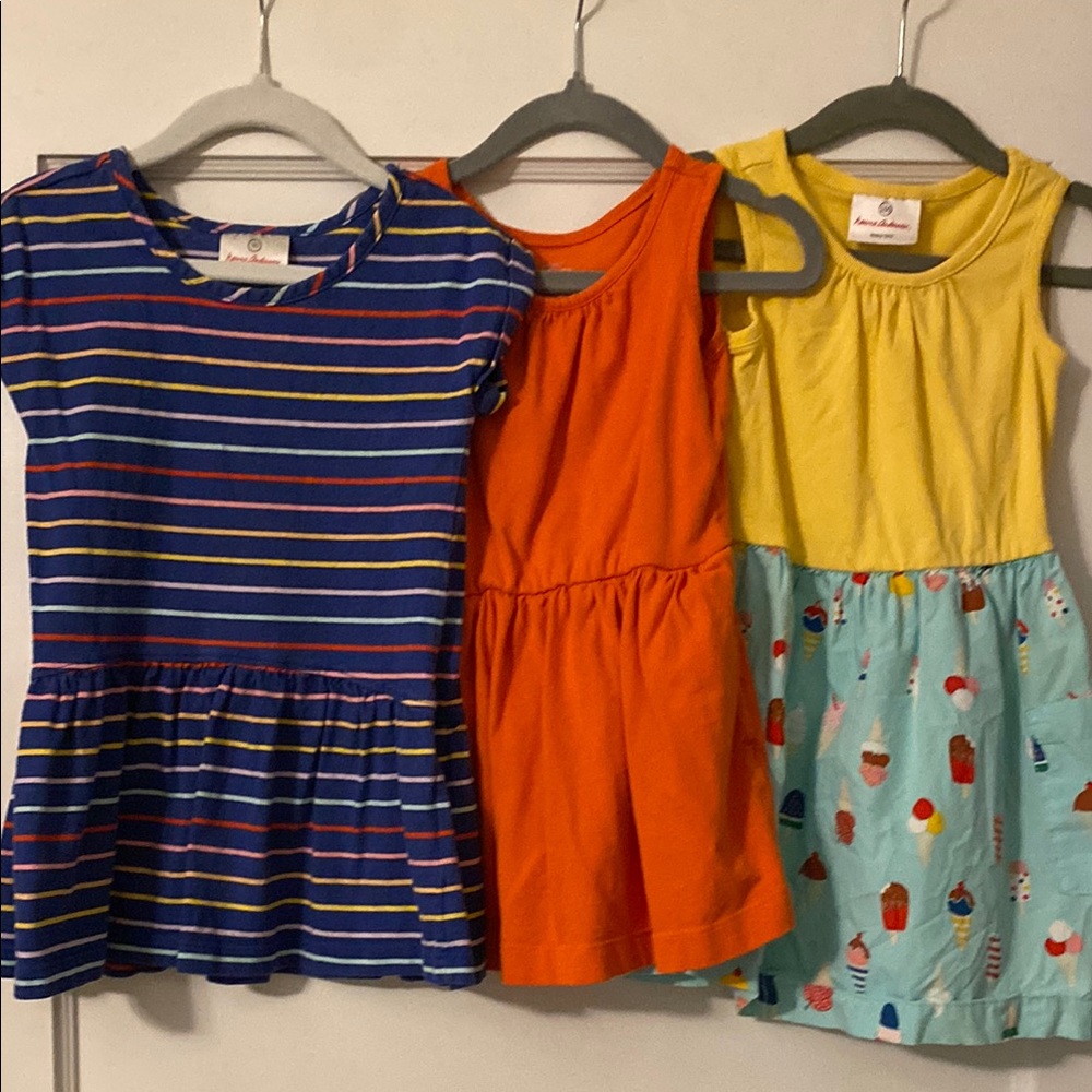 Hanna Andersson Blue and Orange Casual Sundress Crew Neck